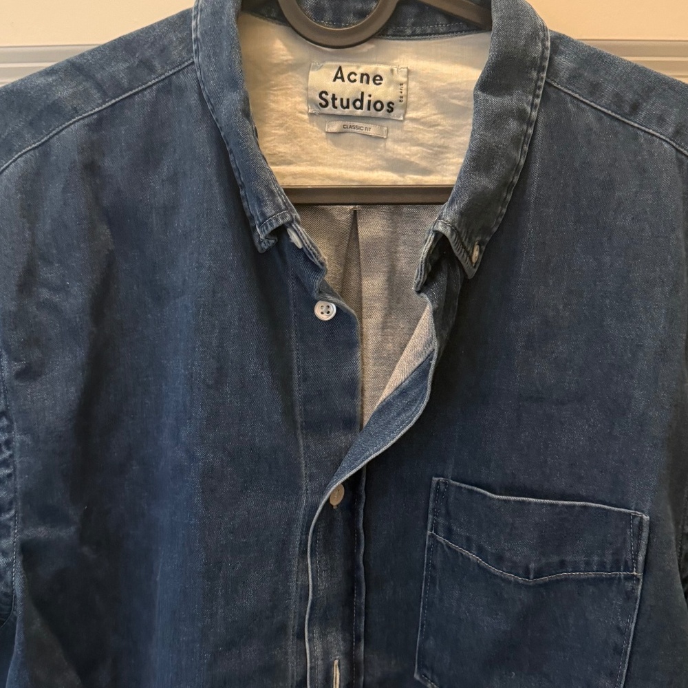 Acne Studios Short Sleeve Isherwood Denim Shirt